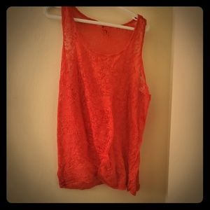 Torrid red lace tank top